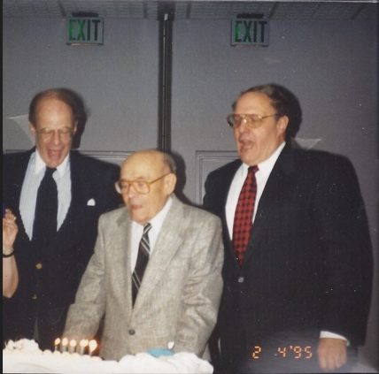Myrna’s brothers and their father at his 90th birthday celebration, New York City, February 1995.