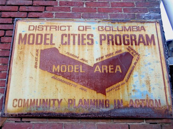 District of Columbia Model Cities Program, Washington, D.C. The map shows the Model Area, from 16th Street NW to Bladensburg Road NE. The program grew out of Kennedy-era antipoverty efforts; Bobby Kennedy opened Washington’s War on Poverty offices around the time Myrna began working there in the early-to-mid 1960s.
