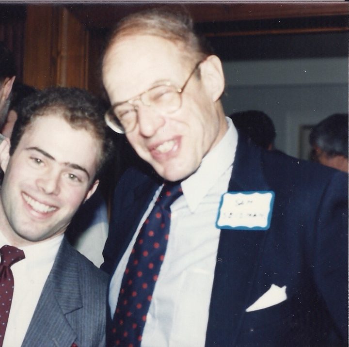 Myrna’s son Jesse and her brother Sam during Jesse’s first and only campaign for office, Ann Arbor City Council, 1989.